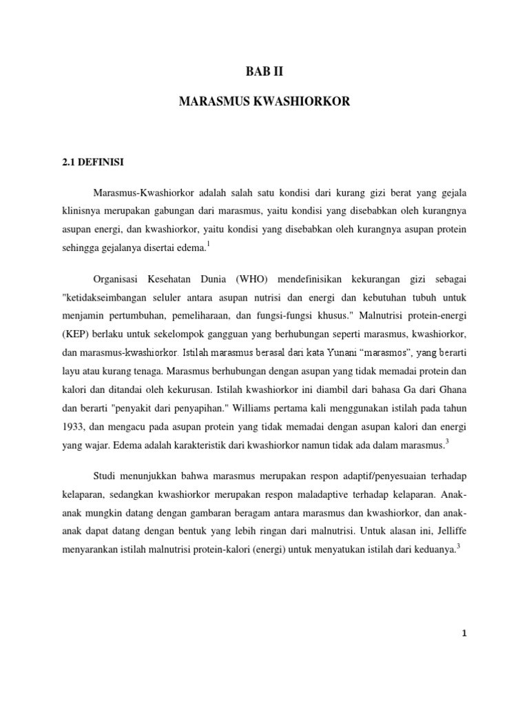 Marasmus Kwashiorkor