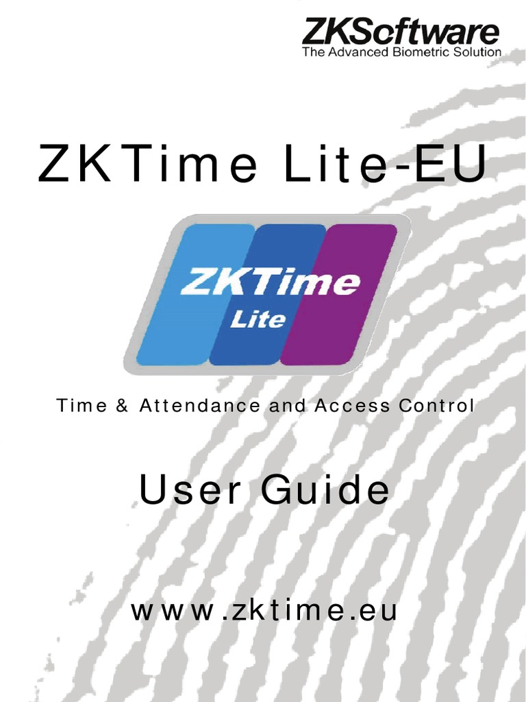 ZKTime Lite-EU User Guide | PDF