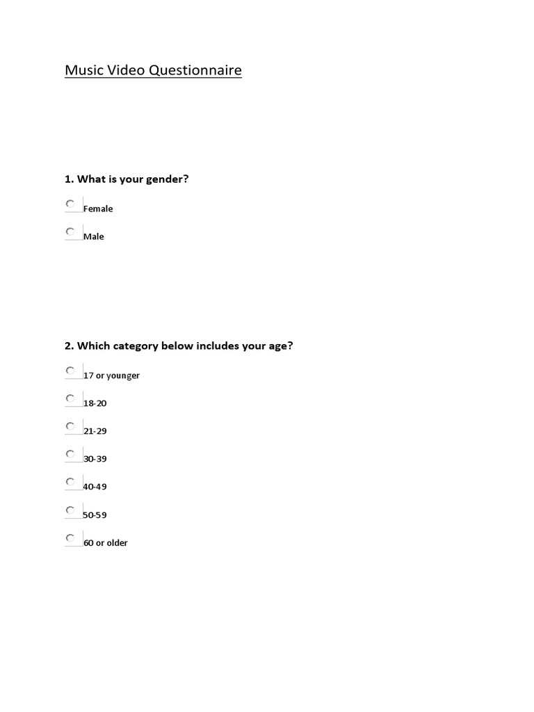 Music Video Audience Feedback Survey | PDF | Language Arts & Discipline ...