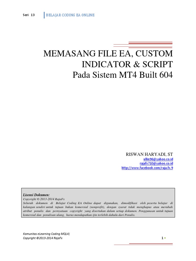 Cara Pasang Ea Script Dan Indikator Di Mt4 Baru