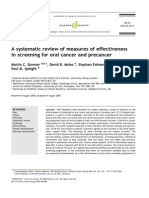 A Systematic Review of Measures of Effectiveness in Screening for Oral Cancer and Precancer