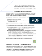 Fuentes de Financiacion Del Sistema General de Seguridad Social en Salud en Colombia