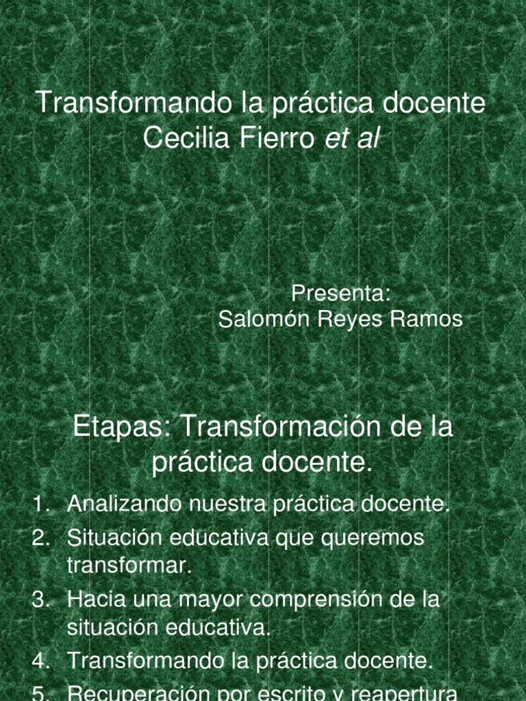 Transformación de la práctica docente | PDF