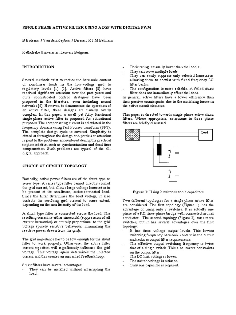 Single-Phase Active Filter Design Guide | PDF | Electronic Filter ...