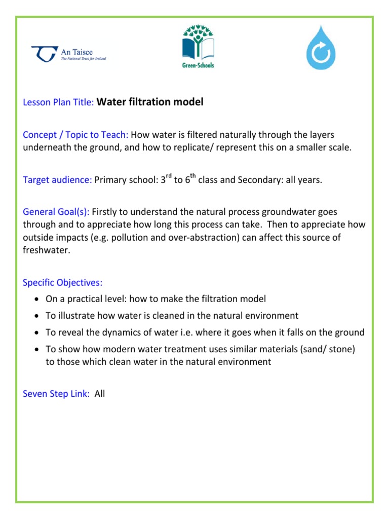 Water Filtration Model PDF Filtration Water