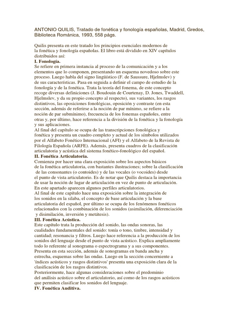Quilis, A. 1993. Tratado De Fonología Y Fonética Españolas – WBZVJ