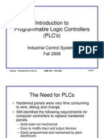 Introduction To Programmable Logic Controllers (PLC'S) : Industrial Control Systems Fall 2006