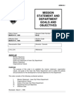 Mission Statement and Department Goals and Objectives: Date of Issue General Order Number