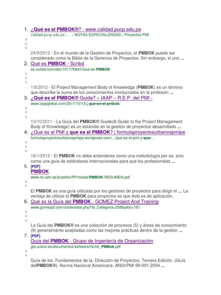 Qué Es El PMBOK PDF