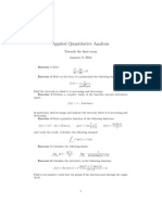 Applied Quantitative Analysis: Towards The Final Exam January 8, 2014