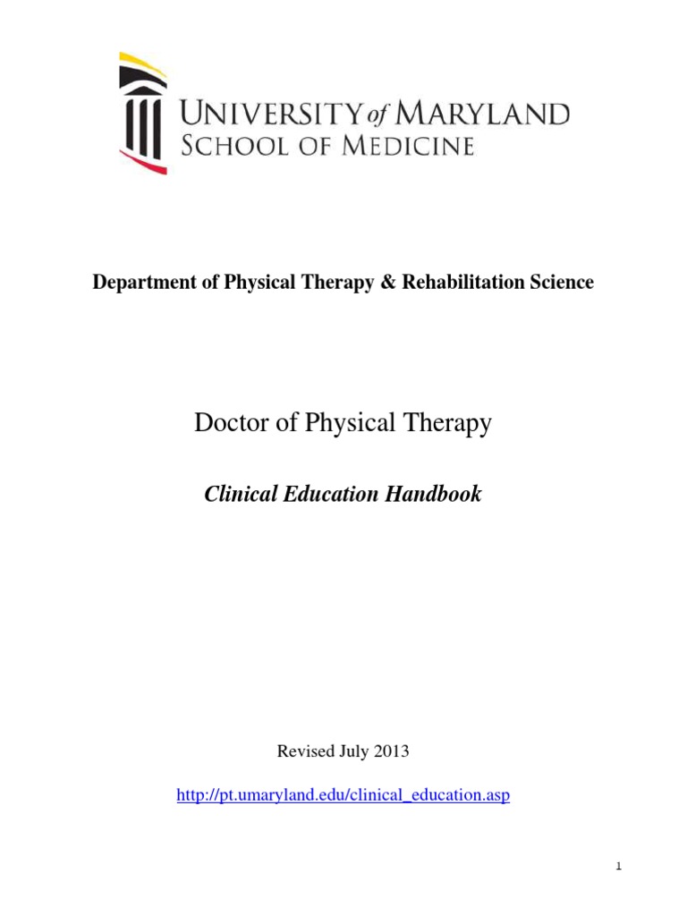 DPTClinEd Handbook Final July10 2013 | PDF | Physical Therapy | Internship