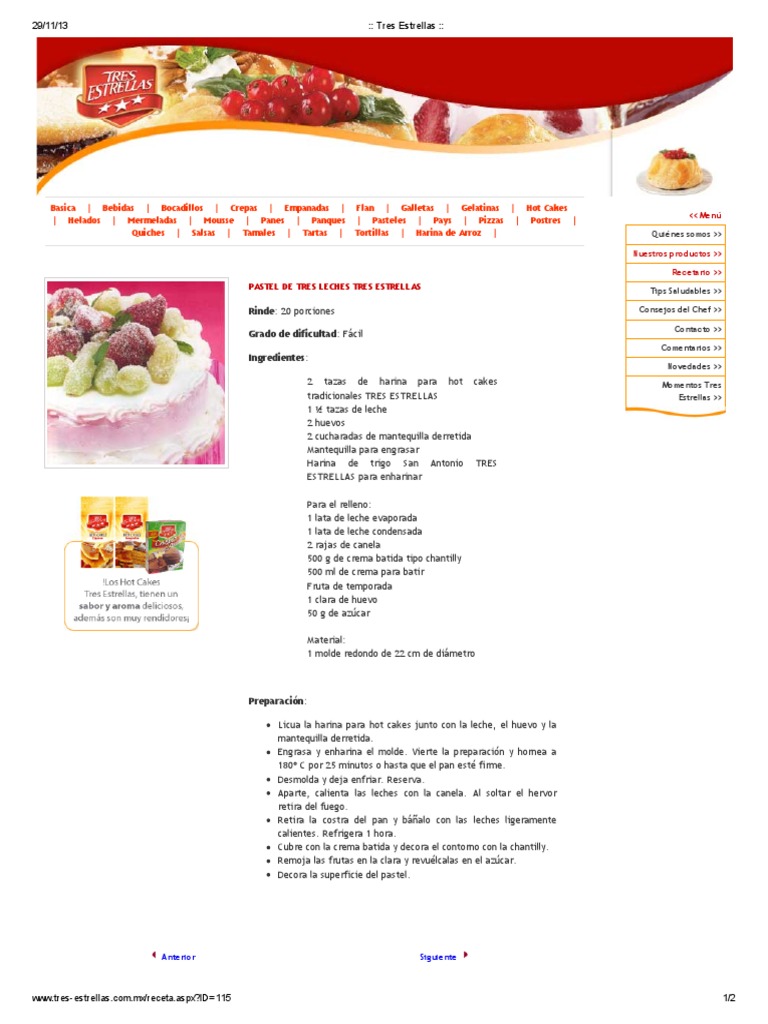 Pastel 3 Leches | PDF