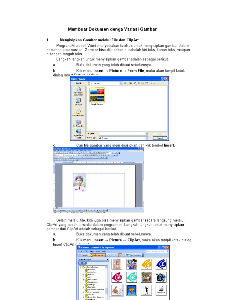 Cara Menyisipkan dan Mengatur Gambar di Word | PDF