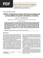 Effects of Leguminous Plants (Centrosema Pubescens) As Feed Additive For Growth Stimulation On Broilers