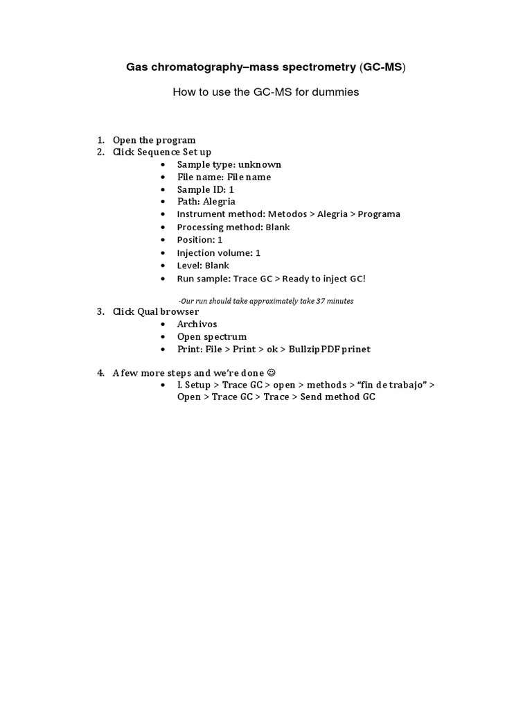 GC-MS Setup Guide for Beginners | PDF | Computers