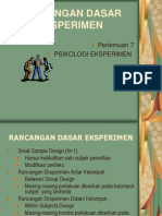 Psikologi Eksperimen Rancangan Eksperimen