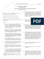 CARBON TAX - COUNCIL DIRECTIVE 2003:96:EC of 27 October 2003 Restructuring The Community Framework For The Taxation of Energy Products and Electricity