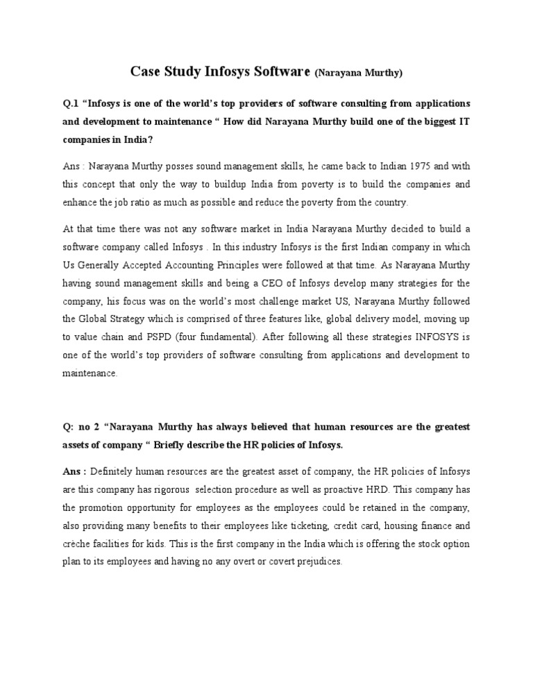 Infosys case study answers picture