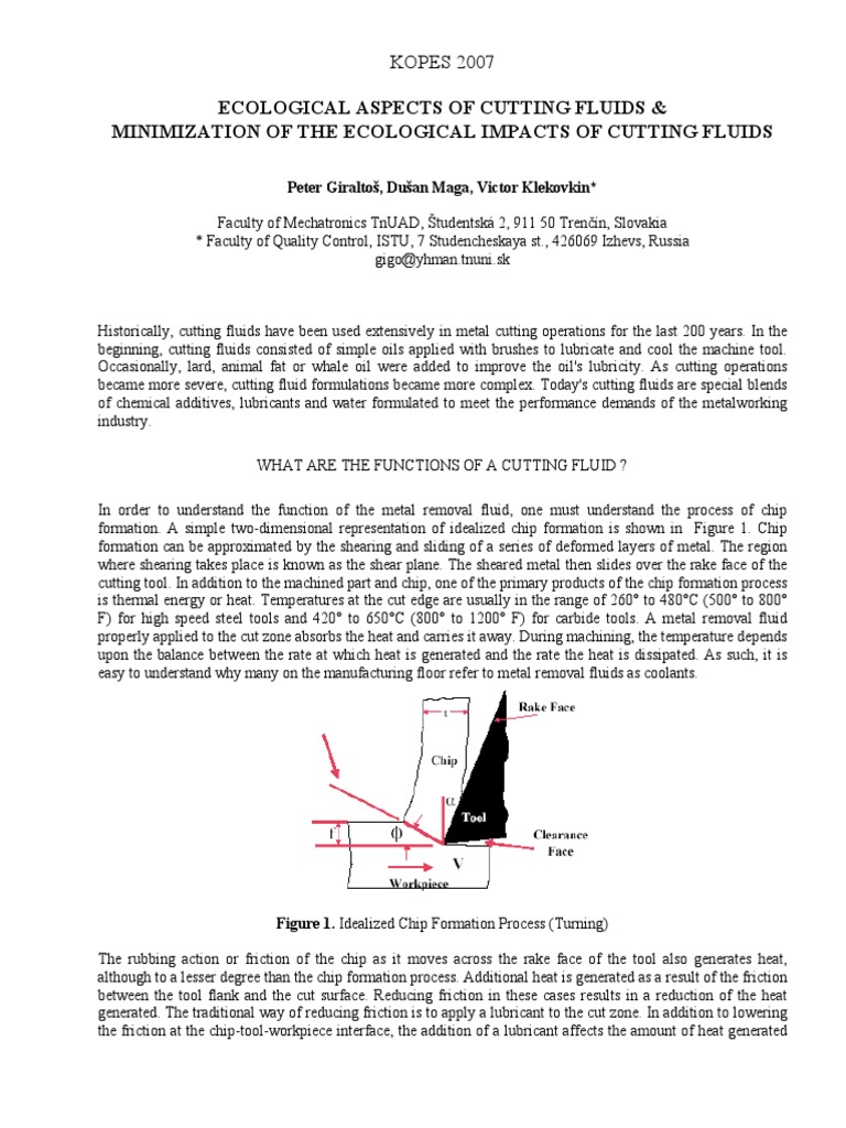 Cutting Fluids PDF Machining Friction