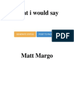 what i would say by Matt Margo