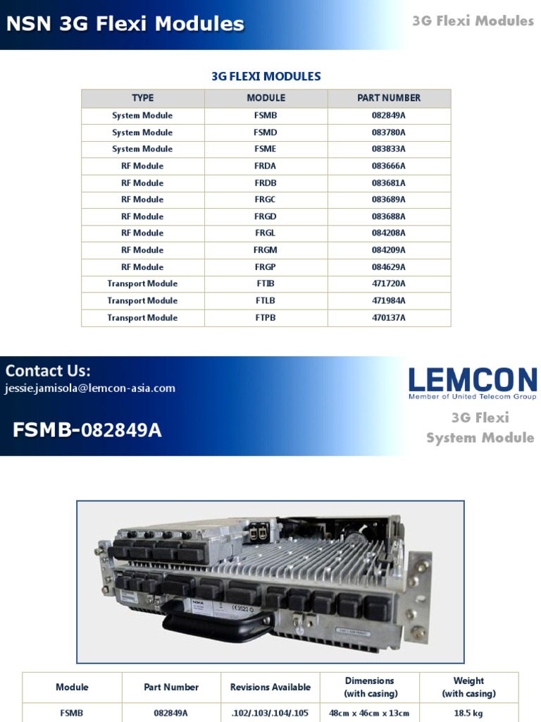 NSN 3g Flexi Modules | PDF | Electronics | Manufactured Goods