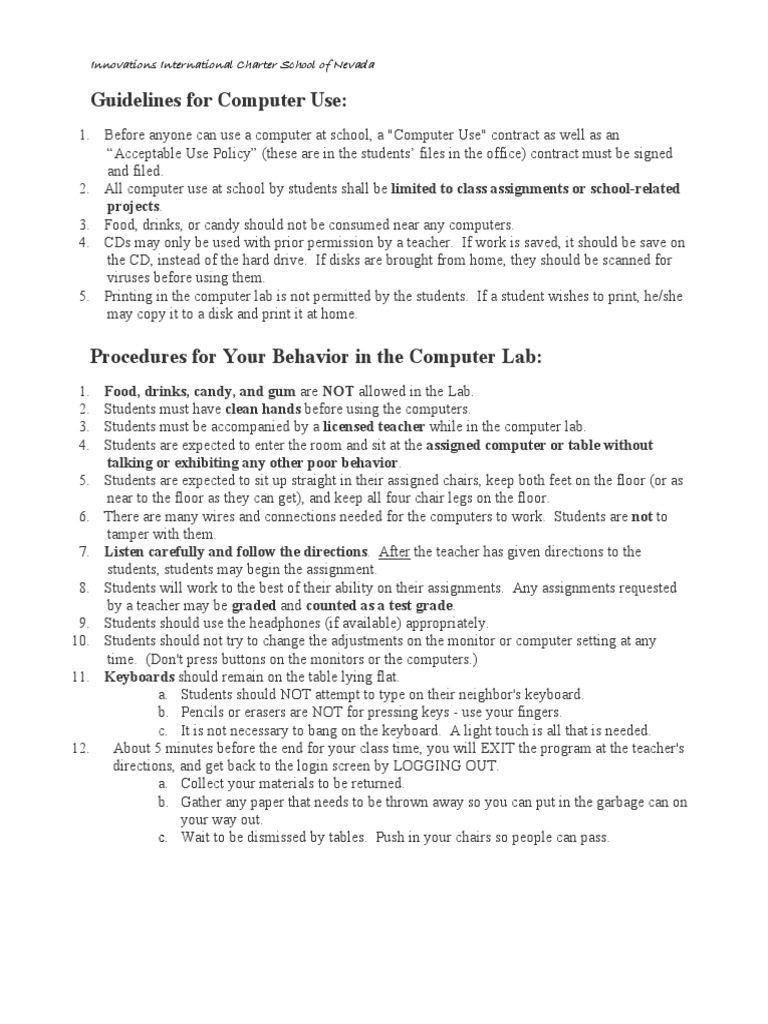 Computer Use Contract | PDF | Computer Keyboard | Felony