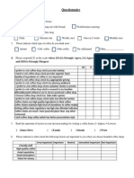 Minor Project Final Questionnaire