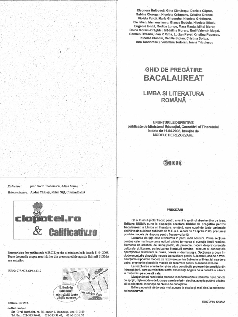 Filehost - Ghid de Pregatire Bacalaureat Limba Si Literatura ...