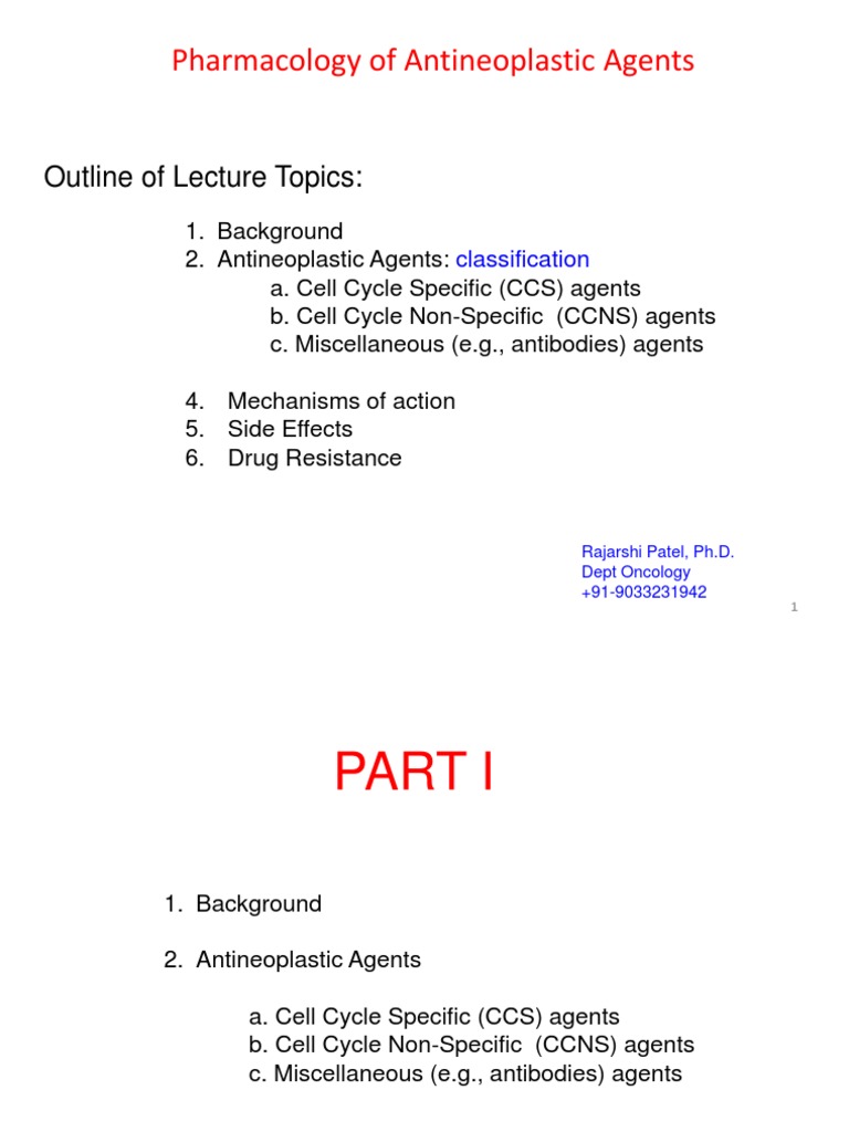 Classification of Antineoplastic Agents | PDF | Chemotherapy | Cancer
