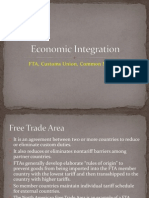 FTA, Customs Union, Common Markets