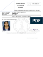 Sample Hallticket Calicut University