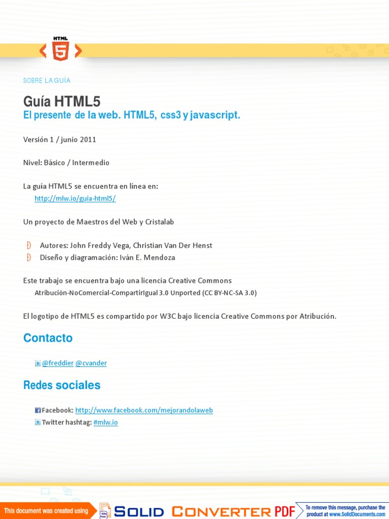 Guía Básica de HTML5 y CSS3 | PDF | Cookie HTTP | Script Java