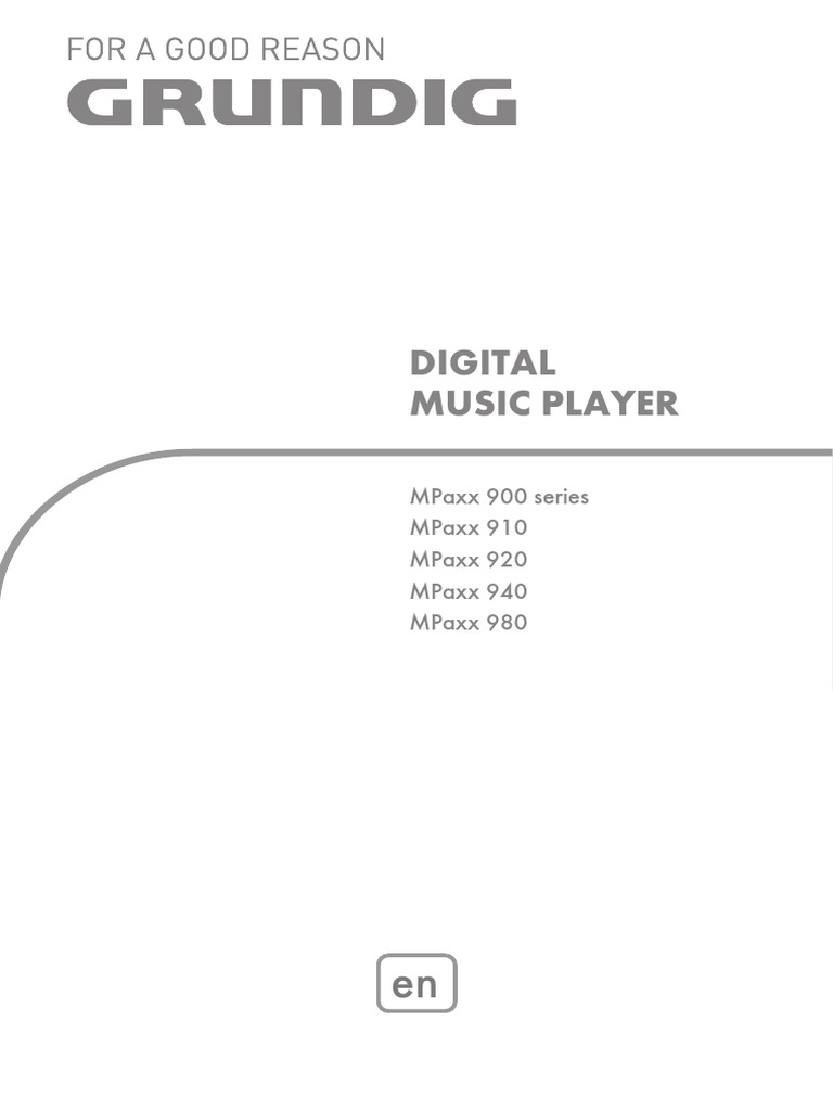 Digital Music Player MPaxx 900 Series User Manual PDF