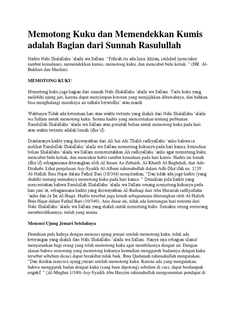Ini Cara Memotong Kuku Sesuai Sunah Rasulullah Okezone Muslim