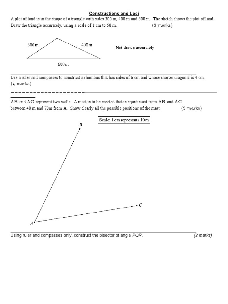Loci and Construction Practice Questions | PDF | Euclidean Plane ...