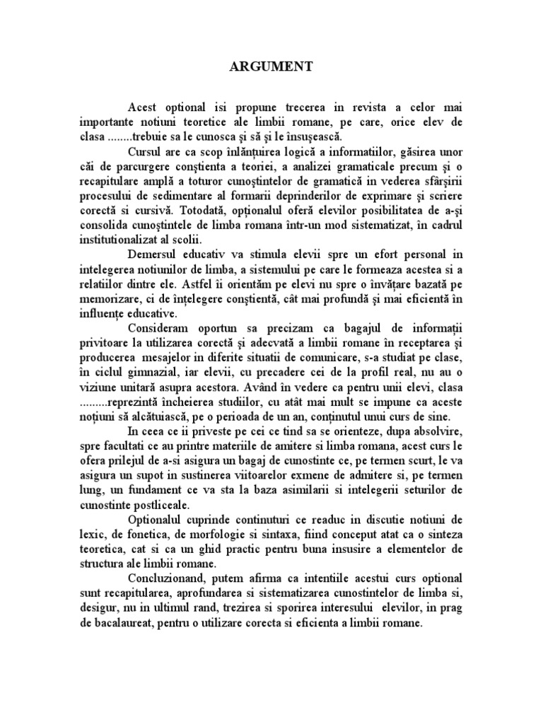Structuri Gramaticale Ale Limbii Romane | PDF