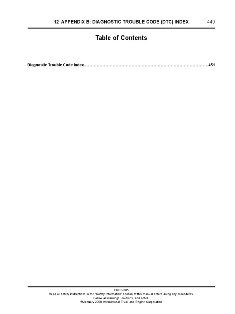 Navistar Diagnostic Trouble Codes EGES395 - DTC | PDF | Internal ...