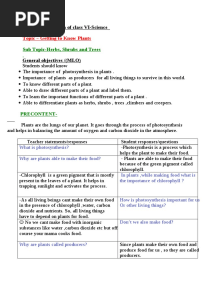 Detailed Lesson Plan of Class VI-Science