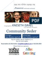 Download Kneseth Israel Community Seder April 14  15 2014 Annapolis by Allot Catering SN206940815 doc pdf