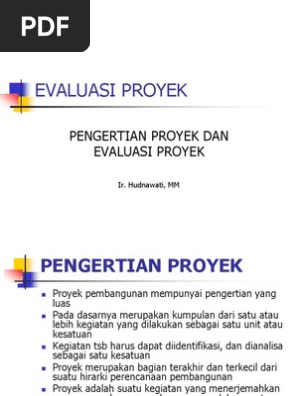 Pengertian Evaluasi Proyek