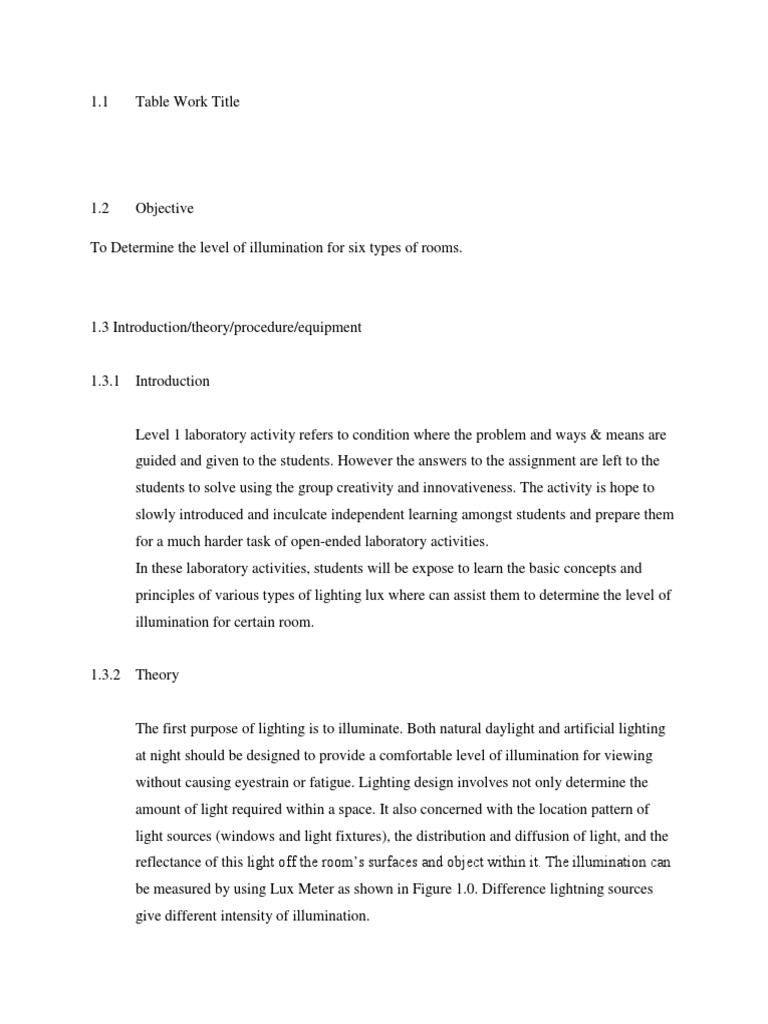 Lux Meter Lab Print PDF Lighting Light