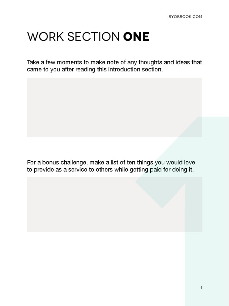 Be Your Own Boss Worksheets | PDF | Dream | Mind