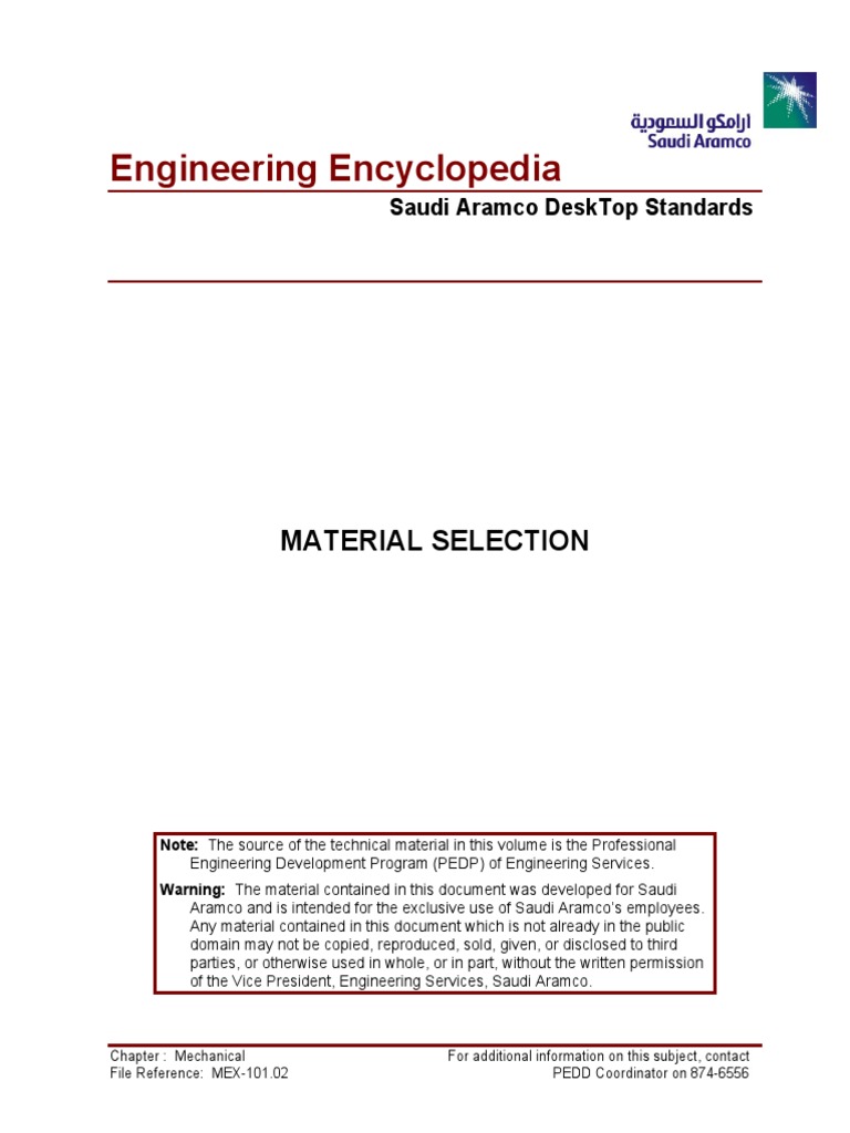Saudi Aramco Material Selection Guide | PDF | Fracture | Deformation ...