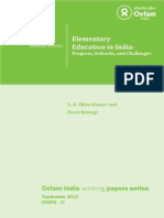 III. Elementary Education in India-Progress, Setbacks, and Challenges