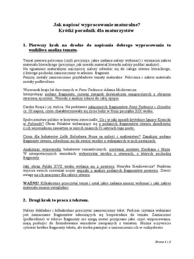 Przeczytaj Podane Fragmenty Pana Tadeusza