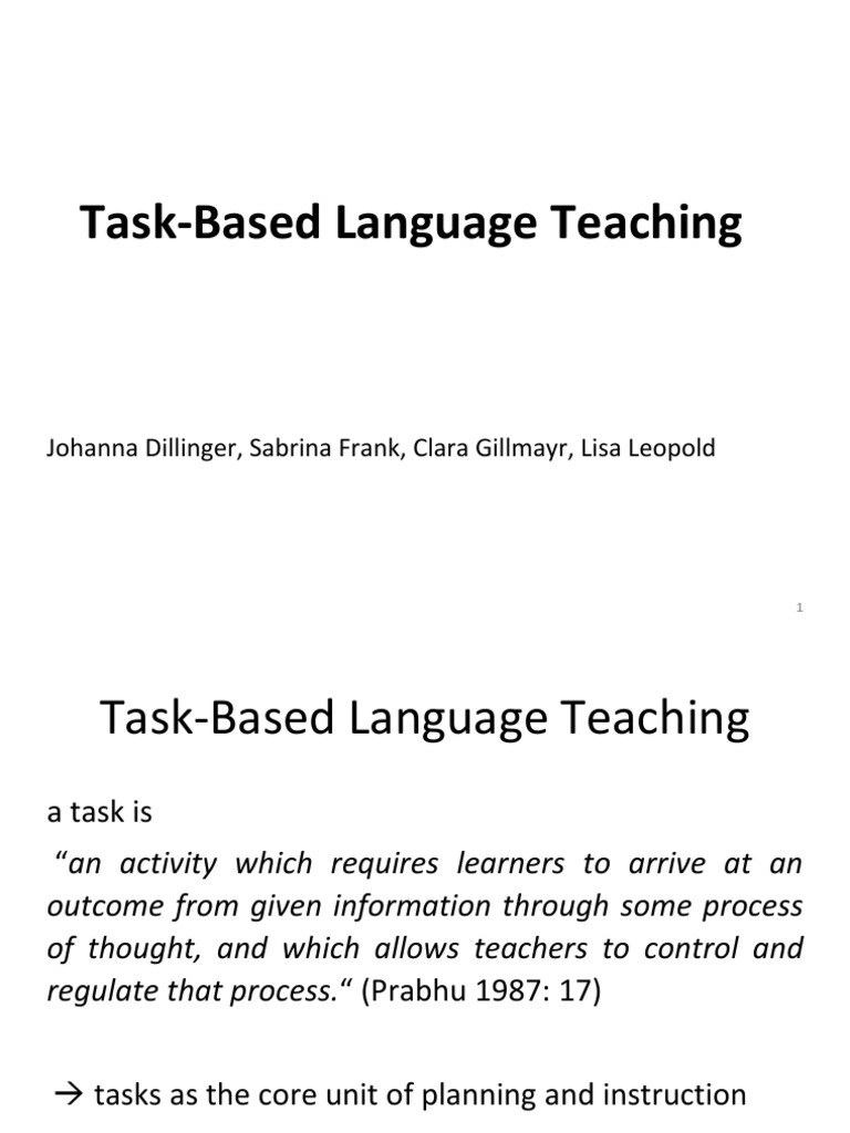TBLT | Download Free PDF | Language Education | Learning
