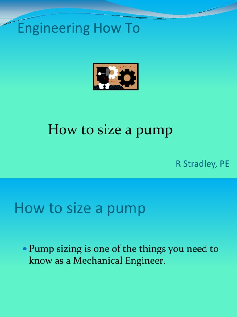 How to size a pump pump machines