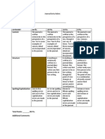 Journal Entry Rubric