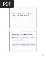 Power Distribution Systems and Its Characteristics I