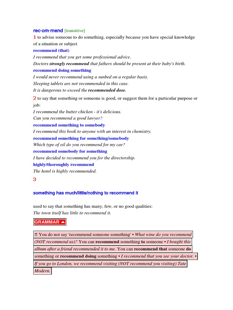Understanding Recommendations and Usage | PDF